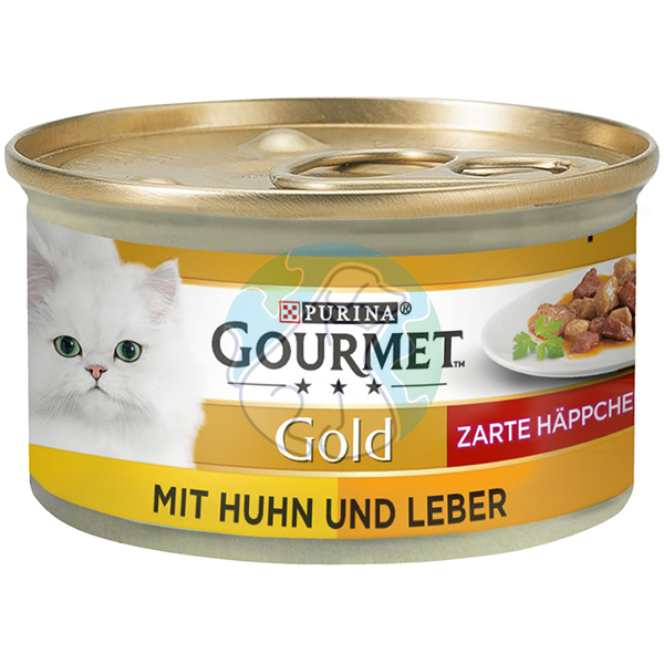 کنسرو گربه مرغ و جگر چانکی 85گرمی آلمانی Gourmet Gold